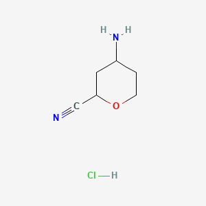 molecular formula C6H11ClN2O B6610429 4-aminooxane-2-carbonitrile hydrochloride CAS No. 2758006-59-4