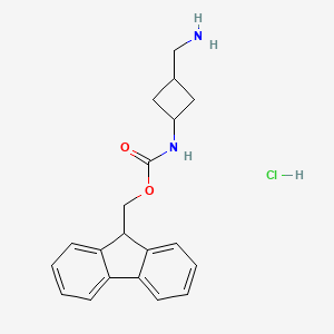 B6610447 (9H-fluoren-9-yl)methyl N-[(1r,3r)-3-(aminomethyl)cyclobutyl]carbamate hydrochloride, trans CAS No. 2763741-20-2