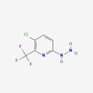 molecular formula C6H5ClF3N3 B6610506 3-chloro-6-hydrazinyl-2-(trifluoromethyl)pyridine CAS No. 2386282-10-4
