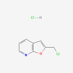 molecular formula C8H7Cl2NO B6610561 2-(chloromethyl)furo[2,3-b]pyridine hydrochloride CAS No. 2866353-29-7