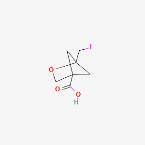 molecular formula C7H9IO3 B6610594 1-(iodomethyl)-2-oxabicyclo[2.1.1]hexane-4-carboxylic acid CAS No. 2168145-64-8