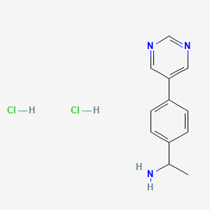 molecular formula C12H15Cl2N3 B6610617 1-[4-(pyrimidin-5-yl)phenyl]ethan-1-amine dihydrochloride CAS No. 2866323-41-1