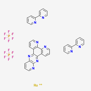lambda2-ruthenium(2+) bis(2,2'-bipyridine) 6,9,15,17,22-pentaazapentacyclo[12.8.0.0^{2,7}.0^{8,13}.0^{16,21}]docosa-1,3,5,7,9,11,13,15,17,19,21-undecaene bis(hexafluoro-lambda5-phosphanuide)