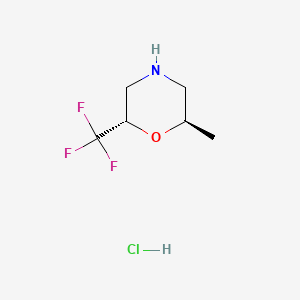 molecular formula C6H11ClF3NO B6610653 (2R,6S)-2-methyl-6-(trifluoromethyl)morpholine hydrochloride CAS No. 1432731-32-2