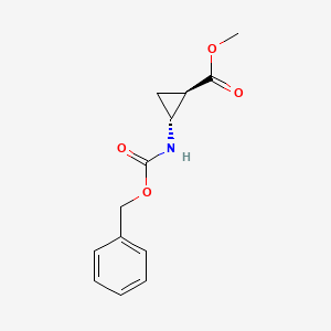 molecular formula C13H15NO4 B6610659 rac-methyl (1R,2R)-2-{[(benzyloxy)carbonyl]amino}cyclopropane-1-carboxylate CAS No. 2020076-85-9