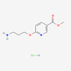 molecular formula C10H15ClN2O3 B6610688 methyl 6-(3-aminopropoxy)pyridine-3-carboxylate hydrochloride CAS No. 2866334-40-7