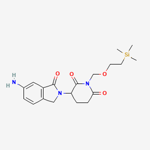 molecular formula C19H27N3O4Si B6610742 3-(6-amino-1-oxo-2,3-dihydro-1H-isoindol-2-yl)-1-{[2-(trimethylsilyl)ethoxy]methyl}piperidine-2,6-dione CAS No. 2866309-03-5