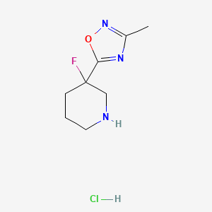 molecular formula C8H13ClFN3O B6610747 3-fluoro-3-(3-methyl-1,2,4-oxadiazol-5-yl)piperidine hydrochloride CAS No. 1243307-40-5
