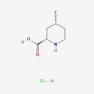 molecular formula C6H11ClFNO2 B6610752 rac-(2R,4S)-4-fluoropiperidine-2-carboxylic acid hydrochloride CAS No. 2866319-46-0