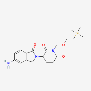 molecular formula C19H27N3O4Si B6610755 3-(5-amino-1-oxo-2,3-dihydro-1H-isoindol-2-yl)-1-{[2-(trimethylsilyl)ethoxy]methyl}piperidine-2,6-dione CAS No. 2763706-81-4