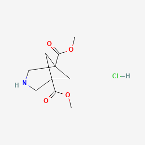 molecular formula C10H16ClNO4 B6610761 1,5-dimethyl 3-azabicyclo[3.1.1]heptane-1,5-dicarboxylate hydrochloride CAS No. 2866355-82-8