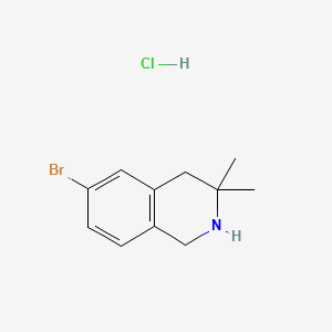 molecular formula C11H15BrClN B6610847 6-bromo-3,3-dimethyl-1,2,3,4-tetrahydroisoquinoline hydrochloride CAS No. 2866308-59-8