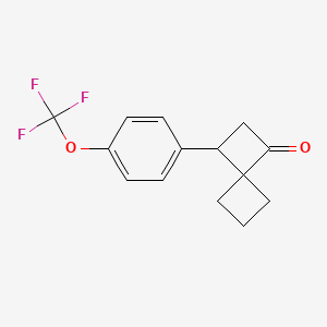 molecular formula C14H13F3O2 B6610858 3-[4-(trifluoromethoxy)phenyl]spiro[3.3]heptan-1-one CAS No. 2866319-36-8