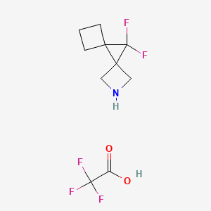 molecular formula C10H12F5NO2 B6610867 9,9-difluoro-2-azadispiro[3.0.3^{5}.1^{4}]nonane, trifluoroacetic acid CAS No. 2866353-38-8
