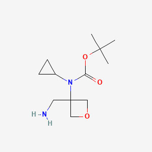 molecular formula C12H22N2O3 B6610923 tert-butyl N-[3-(aminomethyl)oxetan-3-yl]-N-cyclopropylcarbamate CAS No. 2150488-85-8