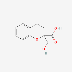 molecular formula C11H12O4 B6610938 2-(hydroxymethyl)-3,4-dihydro-2H-1-benzopyran-2-carboxylic acid CAS No. 2870689-14-6