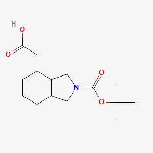 molecular formula C15H25NO4 B6610997 2-{2-[(tert-butoxy)carbonyl]-octahydro-1H-isoindol-4-yl}acetic acid, Mixture of diastereomers CAS No. 1824348-29-9