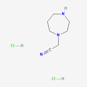 molecular formula C7H15Cl2N3 B6611005 2-(1,4-diazepan-1-yl)acetonitrile dihydrochloride CAS No. 2866319-00-6