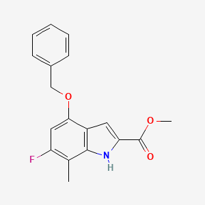 molecular formula C18H16FNO3 B6611028 methyl 4-(benzyloxy)-6-fluoro-7-methyl-1H-indole-2-carboxylate CAS No. 2866308-05-4