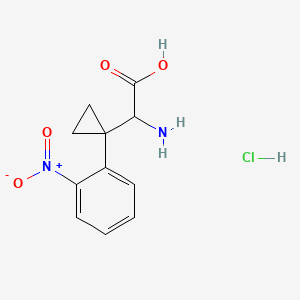 molecular formula C11H13ClN2O4 B6611125 2-amino-2-[1-(2-nitrophenyl)cyclopropyl]acetic acid hydrochloride CAS No. 2763758-37-6