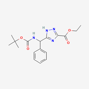 ethyl 3-({[(tert-butoxy)carbonyl]amino}(phenyl)methyl)-1H-1,2,4-triazole-5-carboxylate