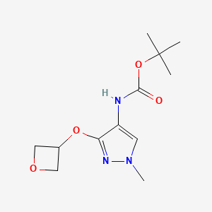 molecular formula C12H19N3O4 B6611183 tert-butyl N-[1-methyl-3-(oxetan-3-yloxy)-1H-pyrazol-4-yl]carbamate CAS No. 2763760-20-7