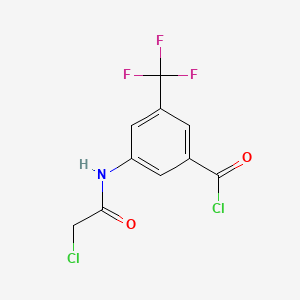 molecular formula C10H6Cl2F3NO2 B6611185 3-(2-chloroacetamido)-5-(trifluoromethyl)benzoyl chloride CAS No. 2870645-07-9