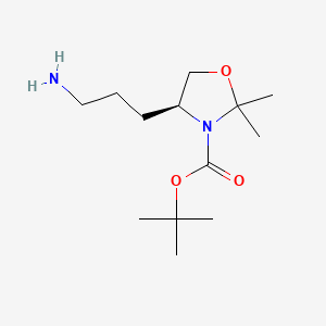 molecular formula C13H26N2O3 B6611223 tert-butyl (4S)-4-(3-aminopropyl)-2,2-dimethyl-1,3-oxazolidine-3-carboxylate CAS No. 2763741-42-8