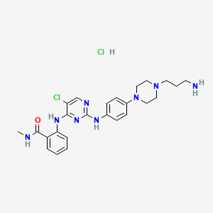 molecular formula C25H32Cl2N8O B6611230 2-{[2-({4-[4-(3-aminopropyl)piperazin-1-yl]phenyl}amino)-5-chloropyrimidin-4-yl]amino}-N-methylbenzamide hydrochloride CAS No. 2763780-87-4