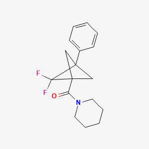 molecular formula C17H19F2NO B6611231 1-{2,2-difluoro-3-phenylbicyclo[1.1.1]pentane-1-carbonyl}piperidine CAS No. 2381248-05-9