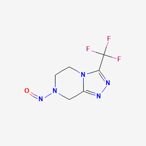 molecular formula C6H6F3N5O B6611257 7-nitroso-3-(trifluoromethyl)-5H,6H,7H,8H-[1,2,4]triazolo[4,3-a]pyrazine CAS No. 1481965-39-2