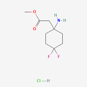 molecular formula C9H16ClF2NO2 B6611268 methyl 2-(1-amino-4,4-difluorocyclohexyl)acetate hydrochloride CAS No. 2763759-35-7