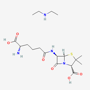 molecular formula C18H32N4O6S B6611286 (2S,5R,6R)-6-[(5S)-5-amino-5-carboxypentanamido]-3,3-dimethyl-7-oxo-4-thia-1-azabicyclo[3.2.0]heptane-2-carboxylic acid, diethylamine CAS No. 2763741-43-9