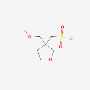 molecular formula C7H13ClO4S B6611298 [3-(methoxymethyl)oxolan-3-yl]methanesulfonyl chloride CAS No. 2763779-01-5