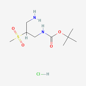 molecular formula C9H21ClN2O4S B6611346 tert-butyl N-(3-amino-2-methanesulfonylpropyl)carbamate hydrochloride CAS No. 2763760-03-6