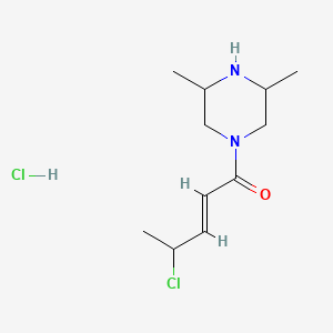 molecular formula C11H20Cl2N2O B6611364 (2E)-4-chloro-1-(3,5-dimethylpiperazin-1-yl)pent-2-en-1-one hydrochloride CAS No. 2763799-96-6
