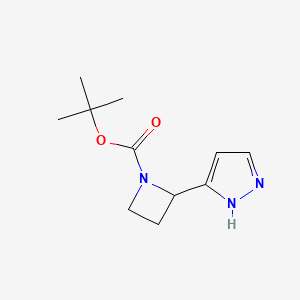molecular formula C11H17N3O2 B6611371 tert-butyl 2-(1H-pyrazol-3-yl)azetidine-1-carboxylate CAS No. 2763755-59-3