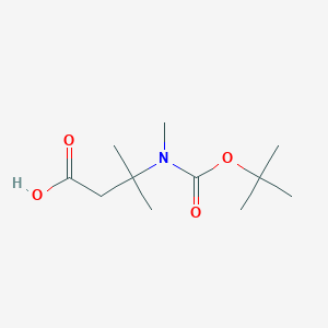 molecular formula C11H21NO4 B6611483 3-{[(tert-butoxy)carbonyl](methyl)amino}-3-methylbutanoic acid CAS No. 2248319-11-9