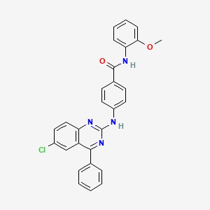 molecular formula C28H21ClN4O2 B6611553 4-[(6-chloro-4-phenylquinazolin-2-yl)amino]-N-(2-methoxyphenyl)benzamide CAS No. 375349-70-5