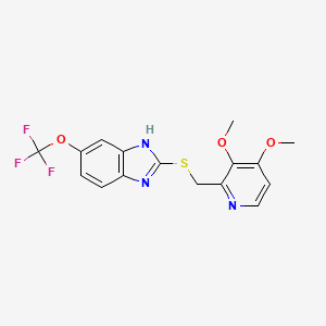 2-{[(3,4-dimethoxypyridin-2-yl)methyl]sulfanyl}-5-(trifluoromethoxy)-1H-1,3-benzodiazole