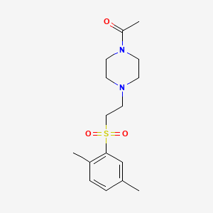 molecular formula C16H24N2O3S B6611737 1-[4-[2-[(2,5-Dimethylphenyl)sulfonyl]ethyl]-1-piperazinyl]ethanone CAS No. 923685-66-9