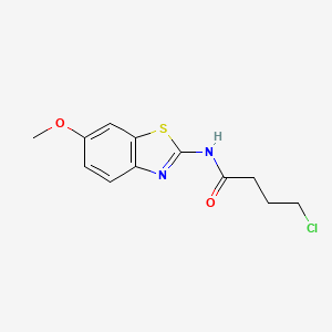 molecular formula C12H13ClN2O2S B6611904 4-chloro-N-(6-methoxy-1,3-benzothiazol-2-yl)butanamide CAS No. 326872-93-9
