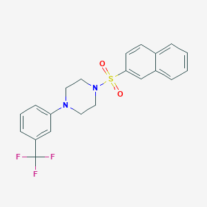 molecular formula C21H19F3N2O2S B6611938 1-(2-Naphthalenylsulfonyl)-4-[3-(trifluoromethyl)phenyl]piperazine CAS No. 314244-96-7