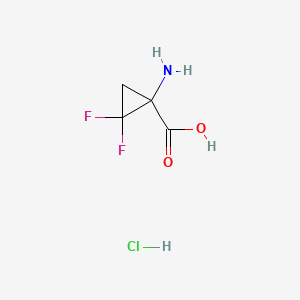 molecular formula C4H6ClF2NO2 B6612016 1-amino-2,2-difluorocyclopropane-1-carboxylic acid hydrochloride CAS No. 473917-03-2