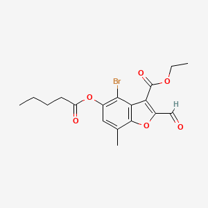 molecular formula C18H19BrO6 B6612113 Ethyl 4-bromo-2-formyl-7-methyl-5-(pentanoyloxy)-1-benzofuran-3-carboxylate CAS No. 380426-73-3