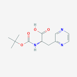 molecular formula C12H17N3O4 B6612202 (2S)-2-{[(tert-butoxy)carbonyl]amino}-3-(pyrazin-2-yl)propanoic acid CAS No. 87831-86-5