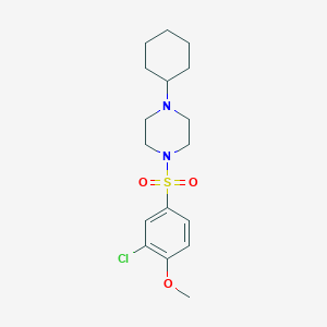 molecular formula C17H25ClN2O3S B6612298 Piperazine, 1-[(3-chloro-4-methoxyphenyl)sulfonyl]-4-cyclohexyl- CAS No. 524719-46-8
