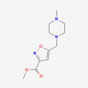 molecular formula C11H17N3O3 B6612312 methyl 5-[(4-methylpiperazin-1-yl)methyl]-1,2-oxazole-3-carboxylate CAS No. 932829-51-1