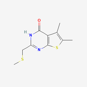 molecular formula C10H12N2OS2 B6612351 5,6-Dimethyl-2-[(methylthio)methyl]thieno[2,3-d]pyrimidin-4(1H)-one CAS No. 742094-85-5
