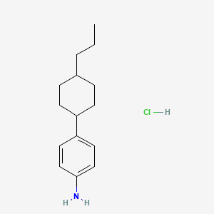 molecular formula C15H24ClN B6612449 4-[(1s,4r)-4-propylcyclohexyl]aniline hydrochloride, trans CAS No. 81004-95-7